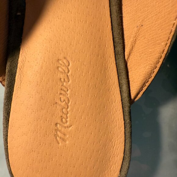 Madewell The Greta Ballet Flat Suede Slip On Mule in Olive suede NU882 - Picture 8 of 10